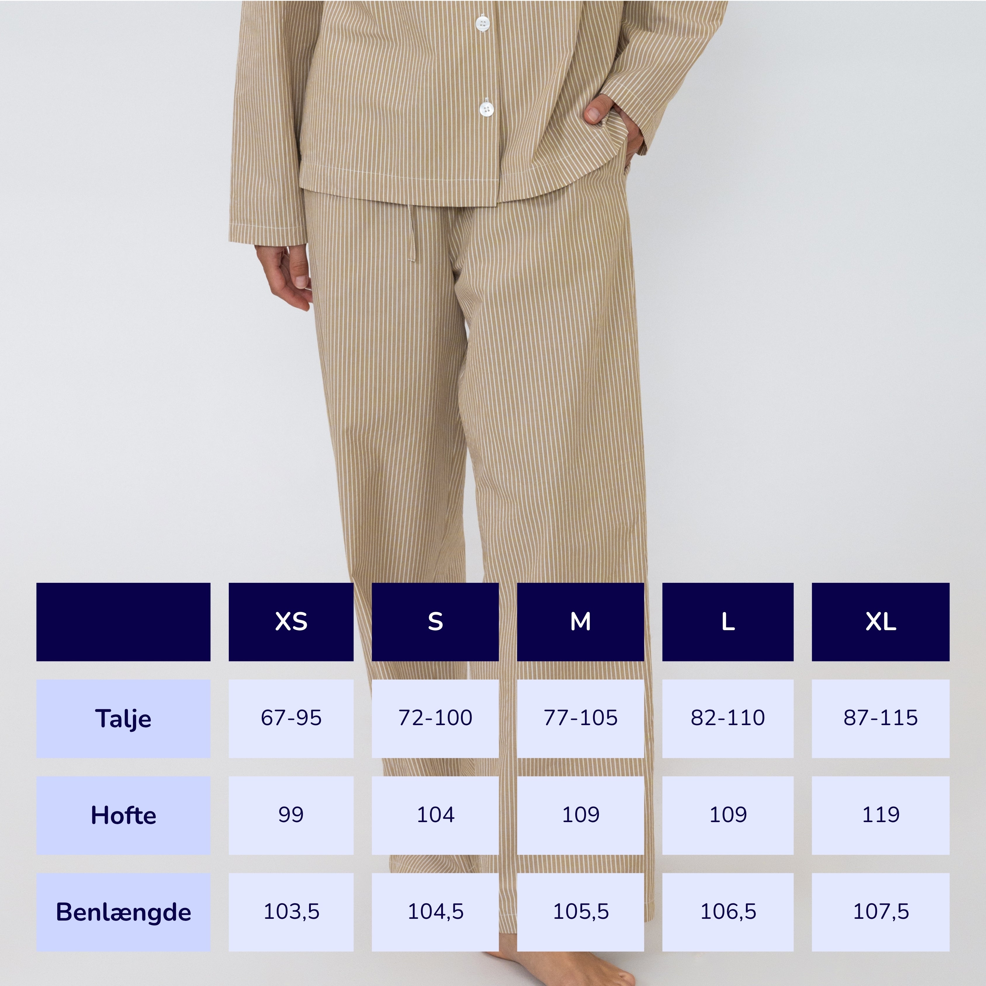 Beige/hvid